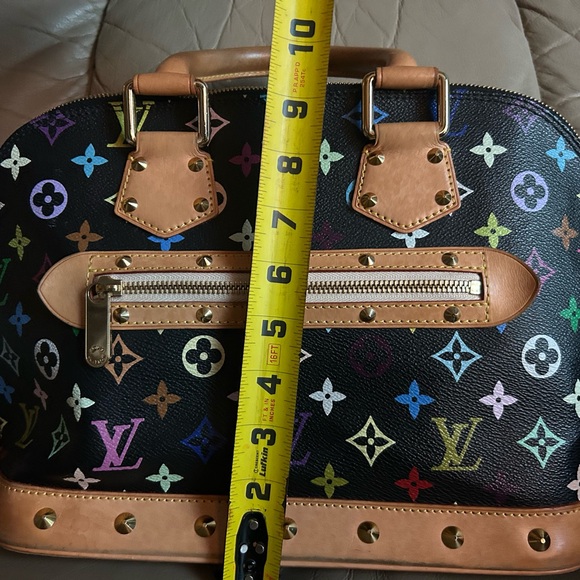 Authentic Louis Vuitton Takashi Murakami Multicolor Monogram Alma Black FL1023 - Picture 9 of 16